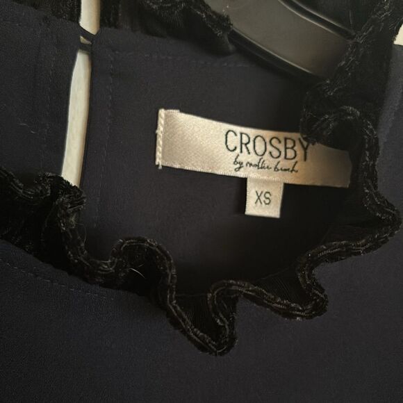 CROSBY by Mollie Burch Wilkins Nightfall blouse in Navy/ Black Size XS - Picture 7 of 8